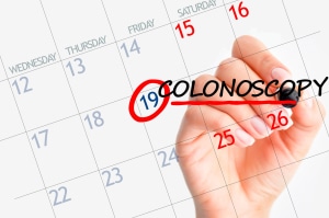 colonoscopy awareness promoted with a calendar showing an appointment