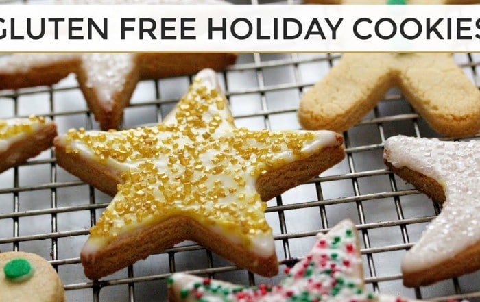 gluten free holiday cookie assortment on baking tray