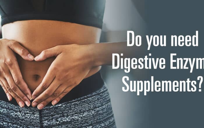 do you need digestive enzyme supplements? with female stomach as background image