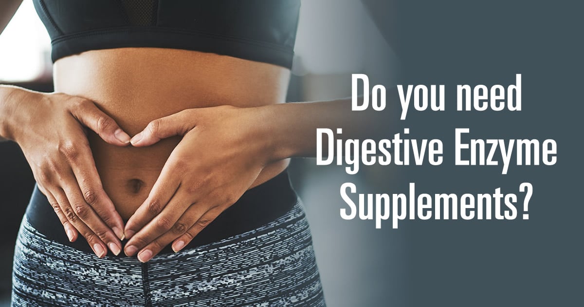 do you need digestive enzyme supplements? with female stomach as background image